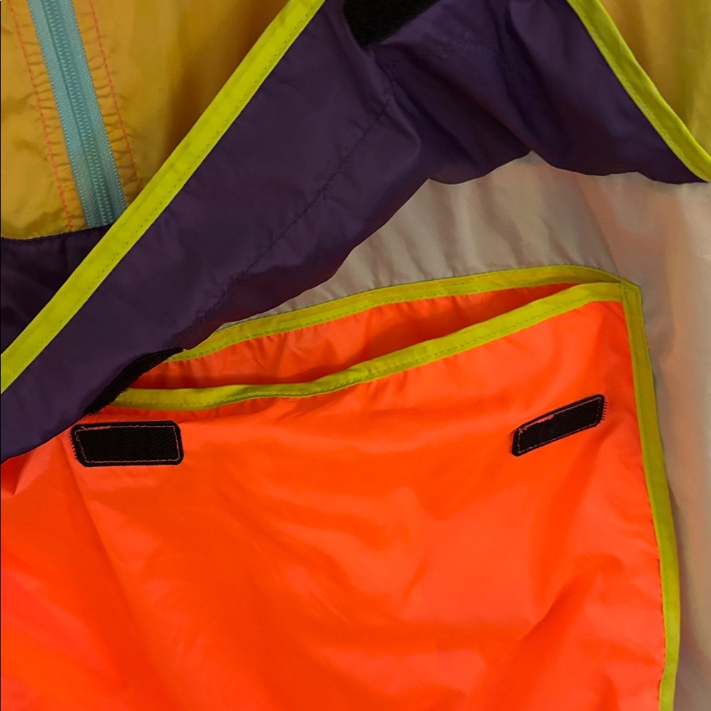 cotopaxi Neon Orange, Lime, Purple, Cream Colorblock Windbreaker Pullover - Picture 6 of 6